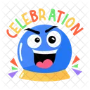 Palavra De Celebracao Globo De Cristal Rosto Emoji Ícone