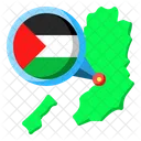 Palestina Asia Mapa Ícone