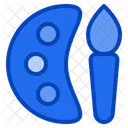 Paleta De Pintura Arte Pincel Colores Icono