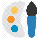 Paleta De Pintura Arte Pincel Colores Icono