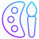 Paleta De Pintura Arte Pincel Colores Icono