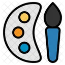 Paleta De Pintura Arte Pincel Colores Icono
