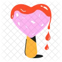 Helado Paleta Goteando Paleta De Corazon Icono