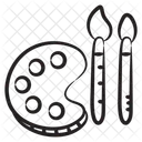 Paleta De Pintura Acuarelas Paleta De Colores Icono