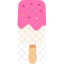 Paletas de helado de vainilla y fresa  Icono