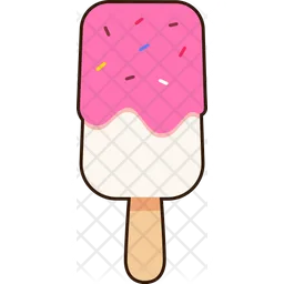 Paletas de helado de vainilla y fresa  Icono