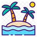 Palm Tree Beach  Icon