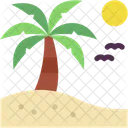 Palm Tree Tropical Beach Icon