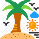 Palm Tree Tropical Paradise Palm Tree Scenery Icon