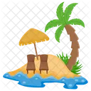 Tropische Insel Insel Paradies Symbol