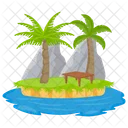 Tropische Insel Insel Paradies Symbol