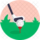 Golf Palo Golfista Icono