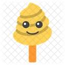 Palo De Paleta Sonriente Emoji Emoticon Icono