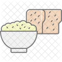 Pan De Arroz Icono Lineal Color Icon