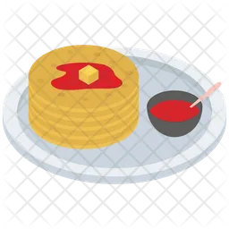 Pancake With Sauce  Icon