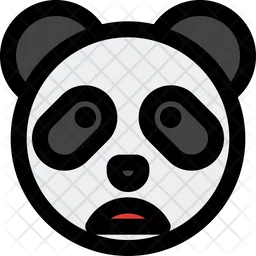 Panda franzindo a testa com a boca aberta Emoji Ícone