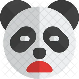 Panda franzindo a testa com a boca aberta Emoji Ícone