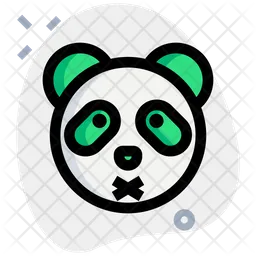 Panda Closed Mouth Emoji Icon