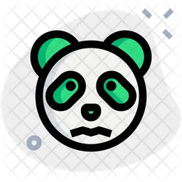 Panda confundido con los ojos abiertos Emoji Icono