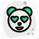 Ojos De Corazon De Panda Animal Fauna Icono