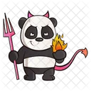 Panda dress up like a devil  Icon