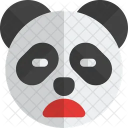 Panda Frowning Open Mouth Closed Eyes Emoji Icon
