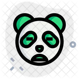 Panda Frowning Open Mouth Closed Eyes Emoji Icon