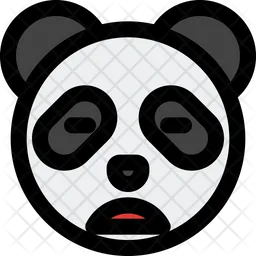 Panda con el ceño fruncido boca abierta ojos cerrados Emoji Icono