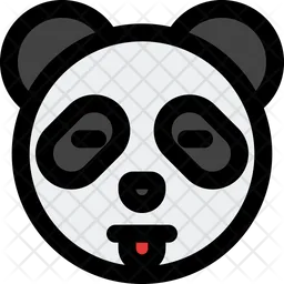 Panda geschlossene Augen Zunge Emoji Symbol