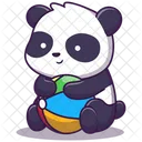 Panda hält Ball  Symbol