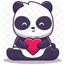 Panda hält Herz  Icon