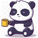 Panda hält Tasse  Symbol