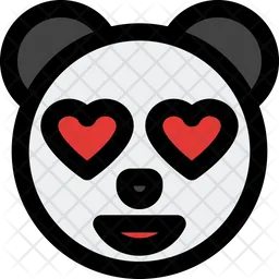 Panda Heart Eyes Emoji Icon