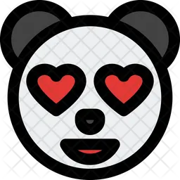 Panda Herz Augen Emoji Symbol