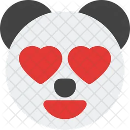 Panda Herz Augen Emoji Symbol