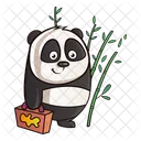 Panda holding briefcase  Icon