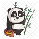 Panda con valigetta in mano  Icon