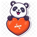 Panda Holding Heart  Icône