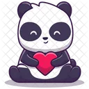 Panda Holding Heart  Icon