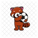 Panda Holding Soccer Ball  Icon