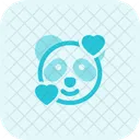 Panda lächelt mit Herzen  Icon