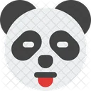 Panda Ojos Cerrados Lengua Icono