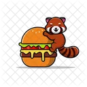 Panda On Burger  Icon