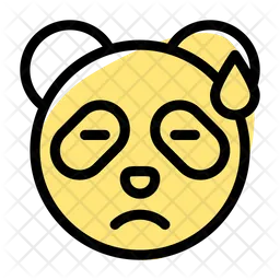 Panda Sad With Sweat Emoji Icon