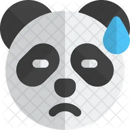 Panda Sad With Sweat Emoji Icon