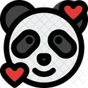Panda Smiling With Hearts Icon