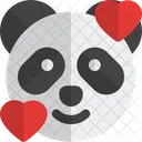 Panda Smiling With Hearts  Icon