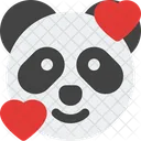 Panda Smiling With Hearts Icon