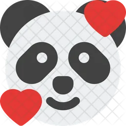 Panda Smiling With Hearts Emoji Icon