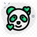 Panda Smiling With Hearts Animal Wildlife Icon